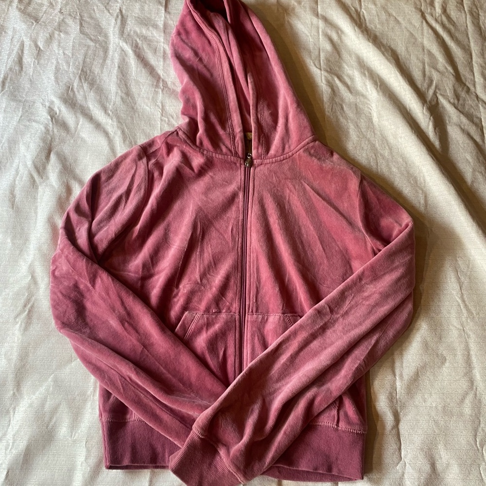 Pink velour tracksuit jacket